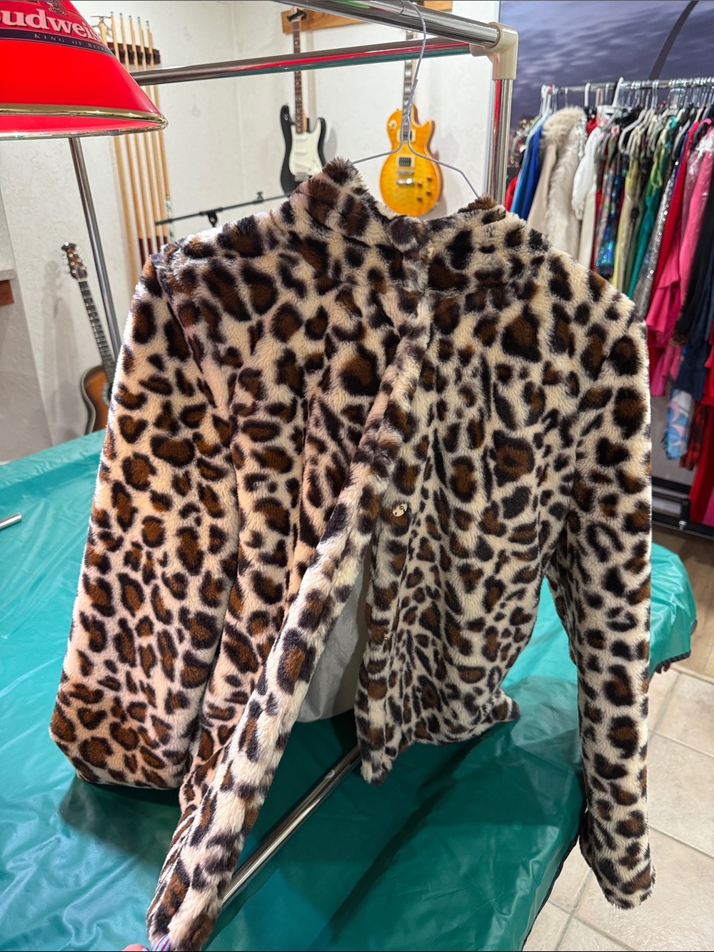 loveriche Women'Small Leopard Print Teddy Jacket Size Small